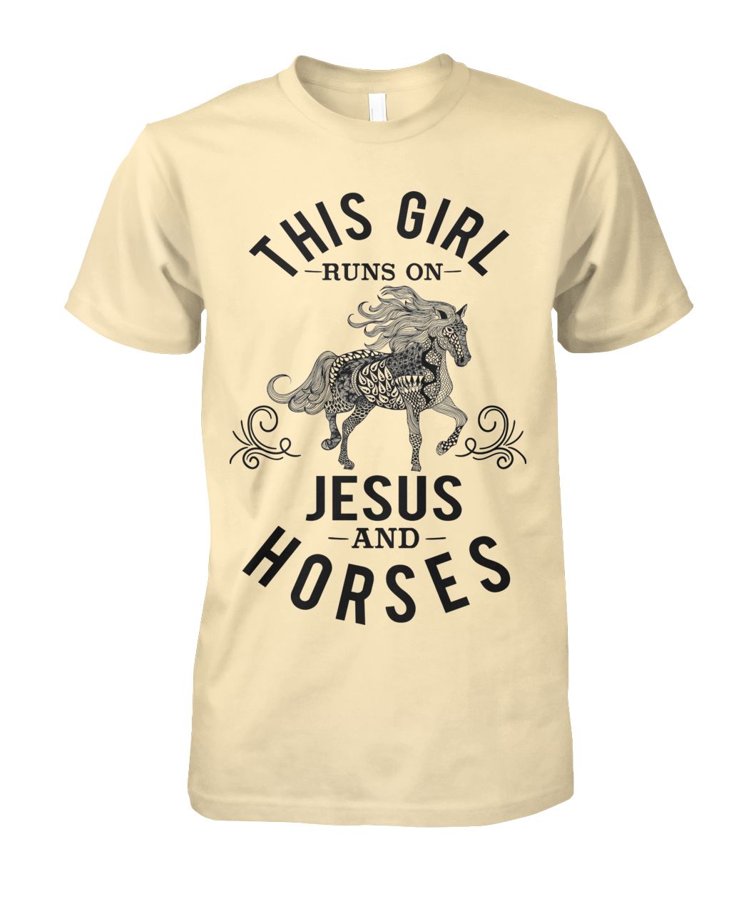 This Girl Runs On Jesus and Horses T-Shirt