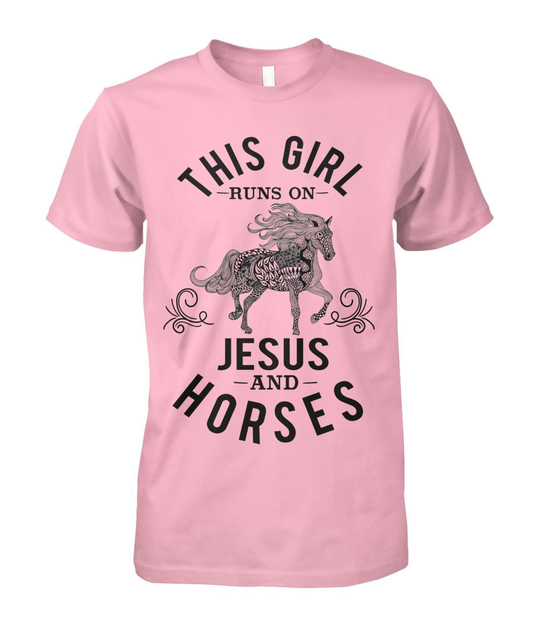 This Girl Runs On Jesus and Horses T-Shirt