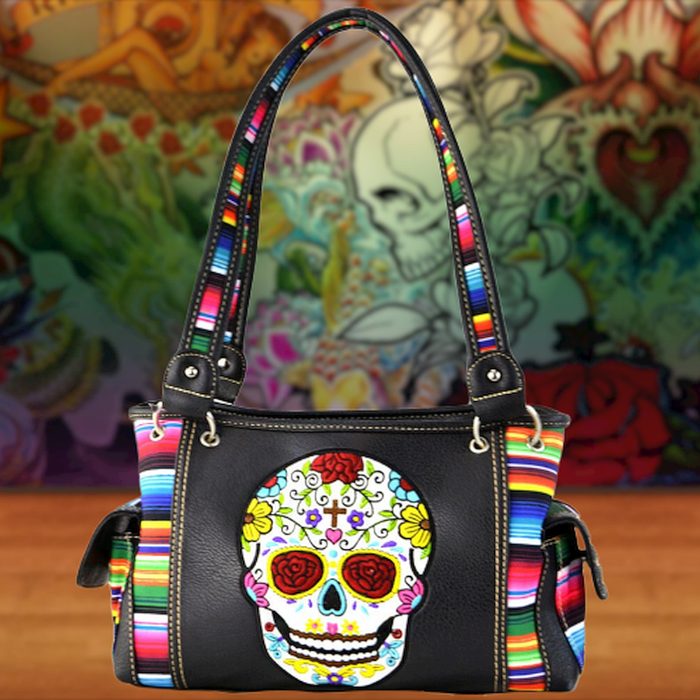 Sugar Skull Serape Handbag